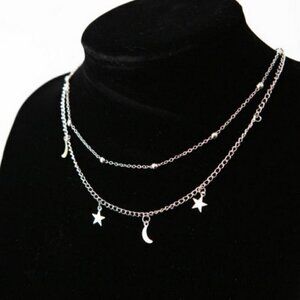 Multilayer moon star necklace jewelry